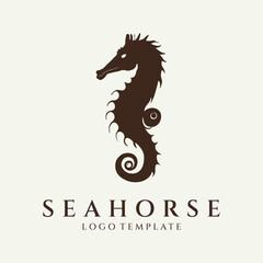 Sea horse logo design vector illustration