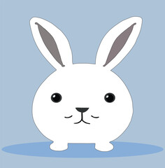 A white rabbit with a background vector art