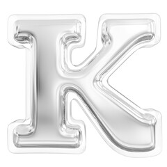 3d Letter K Silver Font