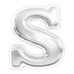 3d Letter S Silver Font