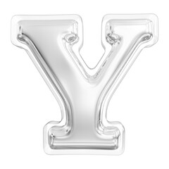 3d Letter Y Silver Font