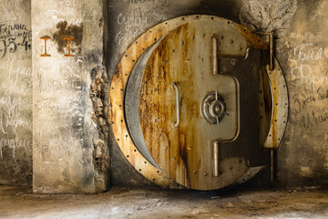 open door of an old safe