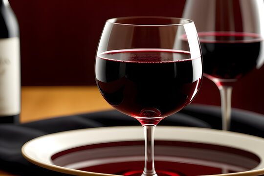 half glass og red wine