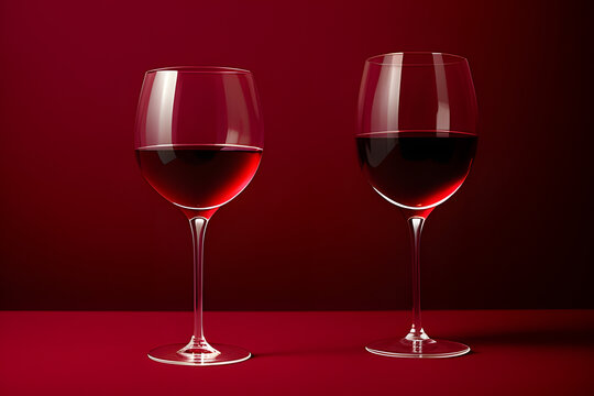 Wine glass with red background