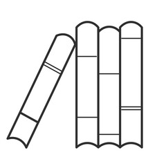book arranged shelf vector icon