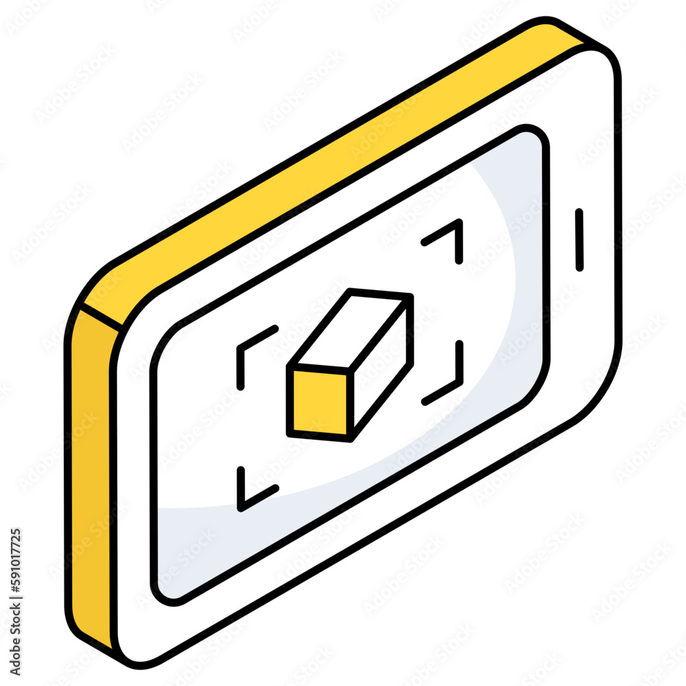 Poster Editable design icon of mobile 3d cube