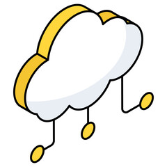 Premium download icon of cloud networking