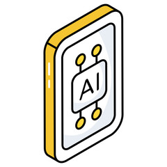 A unique design icon of mobile ai