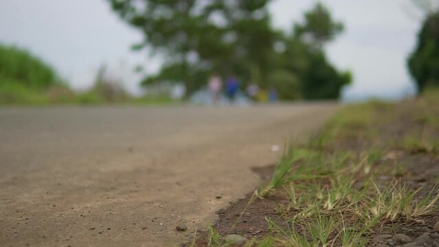 Blurred shot of runners running for duathlon