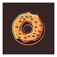 Illustration of sweet donut . donut vector logo