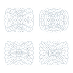 Set of decorative rosettes on a white background.