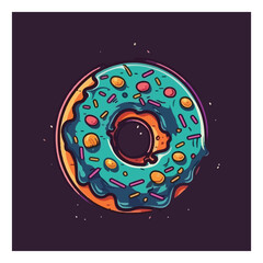 Illustration of sweet donut . donut vector logo