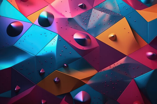 Abstract Futuristic Metallic Multicolored Background. Generative AI