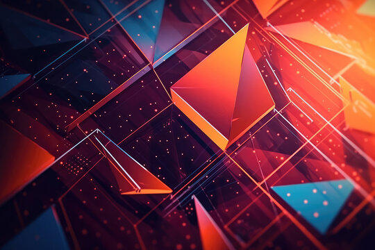 Abstract Futuristic Metallic Multicolored Background. Generative AI