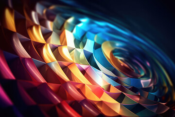 Abstract Futuristic Metallic Multicolored Background. Generative AI