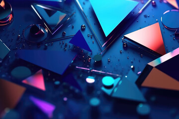 Abstract Futuristic Metallic Multicolored Background. Generative AI