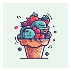 fruit ice cream simple modern logo