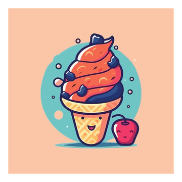 fruit ice cream simple modern logo