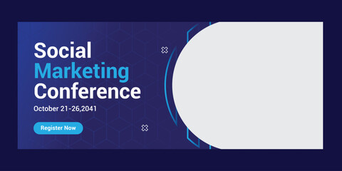 Business conference web banner template