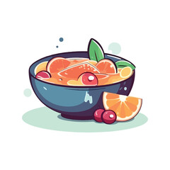 Fresh fruit soup and delicious Indonesian food