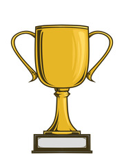 A gold trophy illustration with a white background