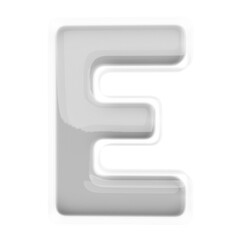 3d Letter E Silver Font