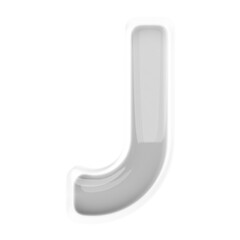 3d Letter J Silver Font