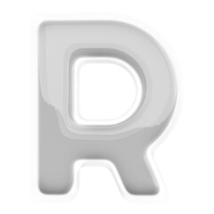 3d Letter R Silver Font