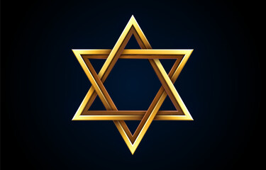 Star David sign icon, Jewish Israeli religious symbol. Vector