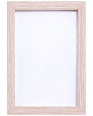 wooden frame with empty space - vertical frame mockup png isolate 
