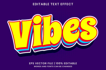 Vibes retro and vintage editable text effect
