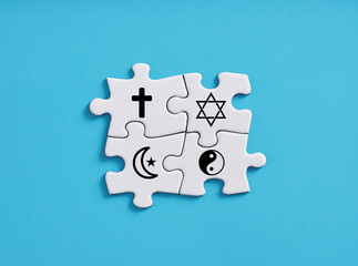 Unity of religions. Faith and religious connection.