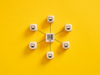 Client server connection or data center. Computer technologies.