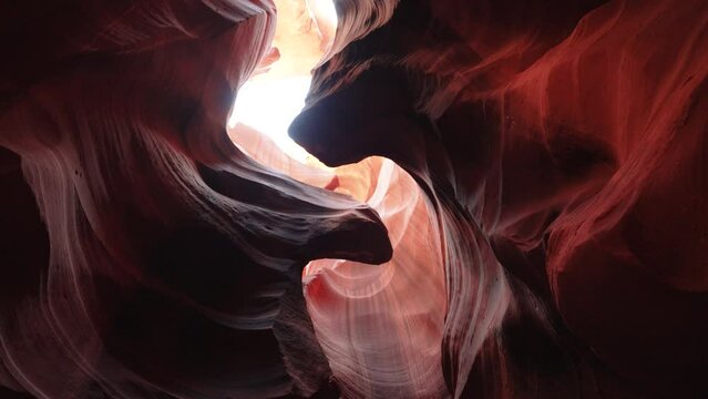 The Antelope Canyon in Arizona, with its wind and water-carved rock walls, creates enchanting and suggestive shapes.
The sunlight creates a surreal and mysterious effect.

Shot in 4K with Sony A7S III