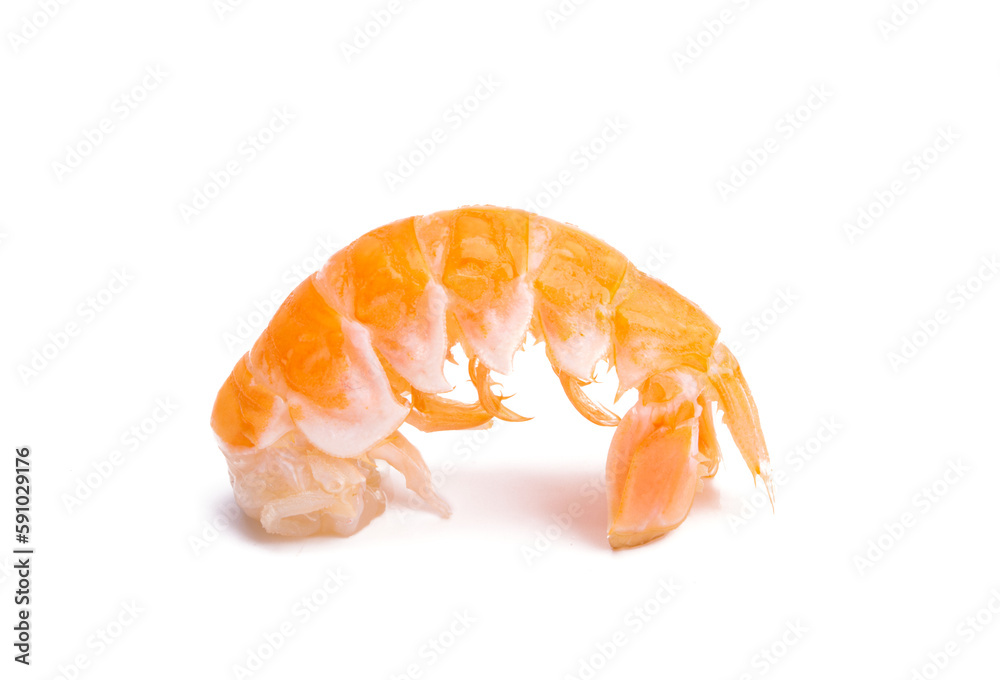 Poster boiled shrimp tail isolated