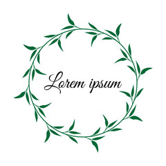 Hand drawn floral frames with flowers, branch and leaves. Wreath. Elegant logo template. Vector illustration for labels, branding business identity, wedding invitation