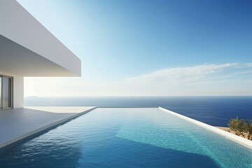 Fototapeta na wymiar Luxury villa with pool. Generate Ai