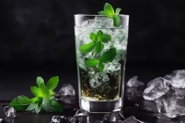 Winter ice cocktail. Generate Ai
