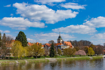 Fototapeta premium Springtime in little town Tyn nad Vltavou, Czechia