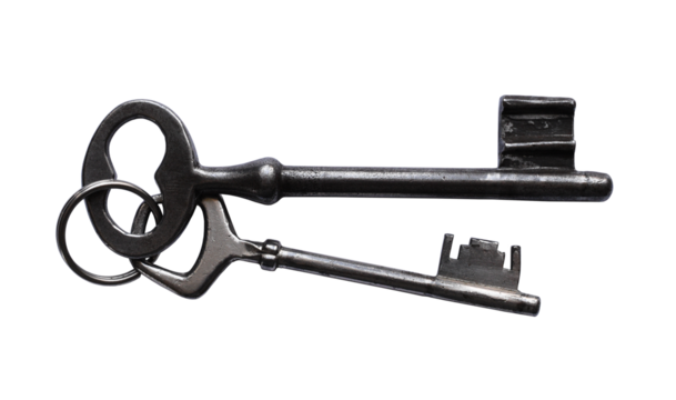 Two keys isolated on the transparent background