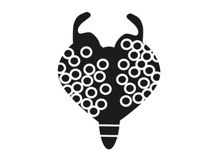 Thyroid gland color line icon. 