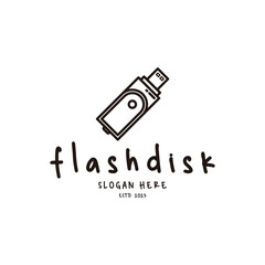 Flasdisk Icon Vintage Simple Line Art