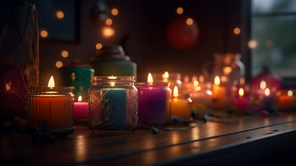 Burning candles. Generative Ai
