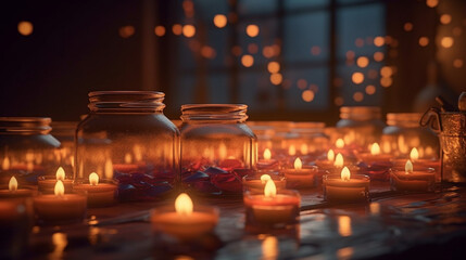 Burning candles. Generative Ai