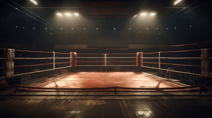 Boxing ring. Generative Ai - obrazy, fototapety, plakaty