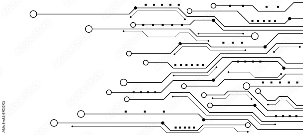 Wall mural technology background with hi-tech digital data