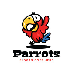 Logo mascot cartoon parrot birds