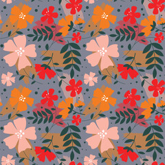 Floral shape seamless pattern.