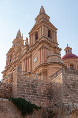 Facade Parish Church of the Nativity of the Virgin Mary in Mellieha