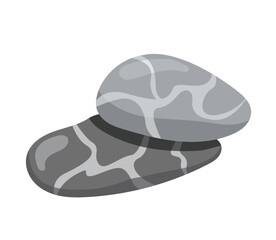 Concept Spa stones with texture stack. This flat web illustration concept showcases a range of black and grey stone textures. Vector illustration.